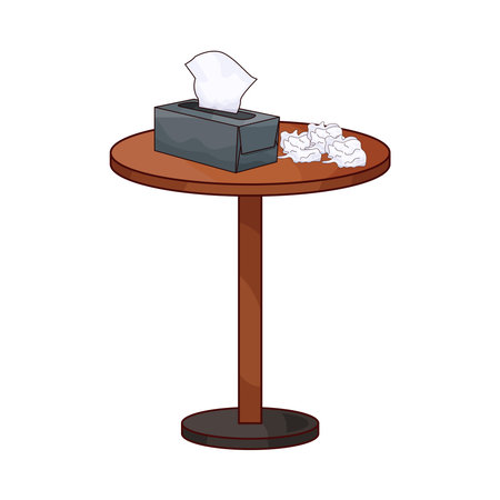 tissue on tableのイラスト素材