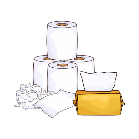 toilet paper rollのイラスト素材