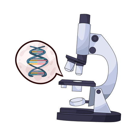 microscope with dnaのイラスト素材