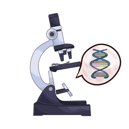 microscope with dnaのイラスト素材