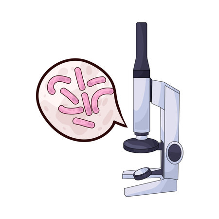 microscope with microbeのイラスト素材