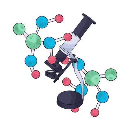 microscope with moleculeのイラスト素材