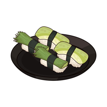 plate of sushiのイラスト素材