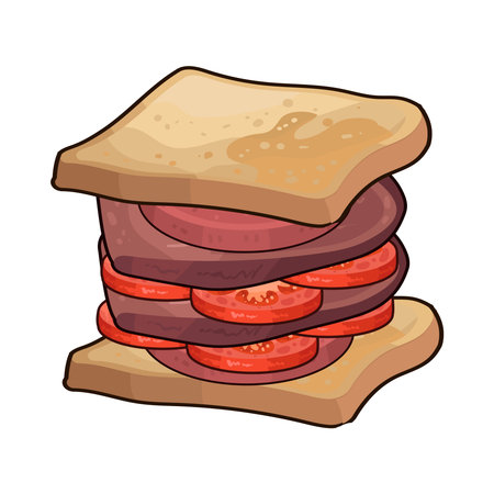 meat sandwichのイラスト素材