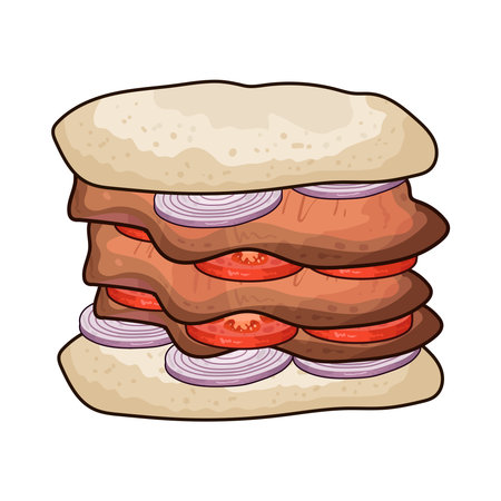 meat sandwichのイラスト素材