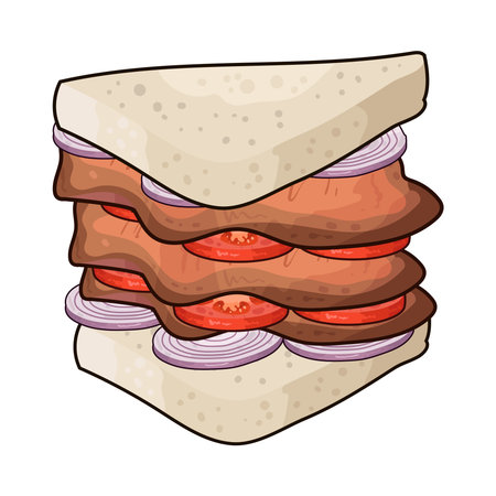 meat sandwichのイラスト素材