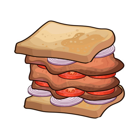 meat sandwichのイラスト素材