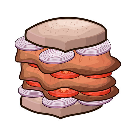 meat sandwichのイラスト素材