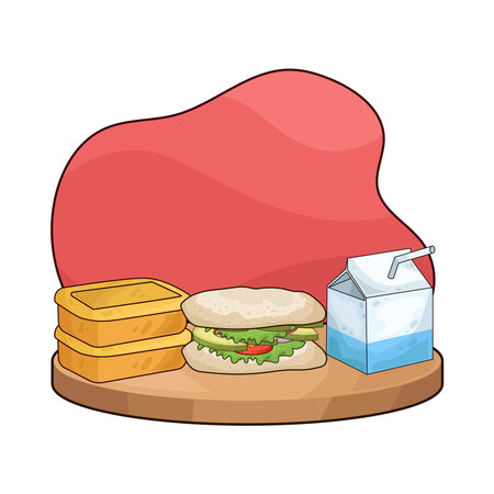 sandwich and milkのイラスト素材