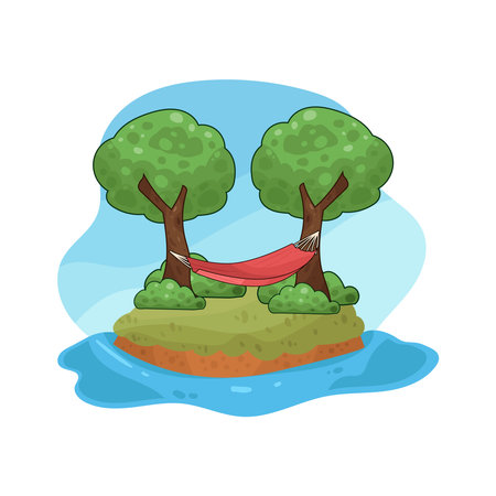 beach hammockのイラスト素材