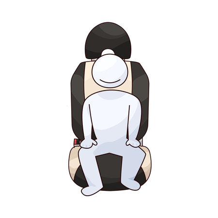 person sitting on car seatのイラスト素材