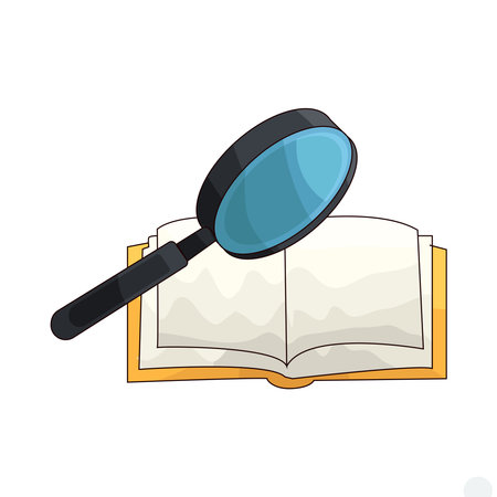 magnifying glass with bookのイラスト素材