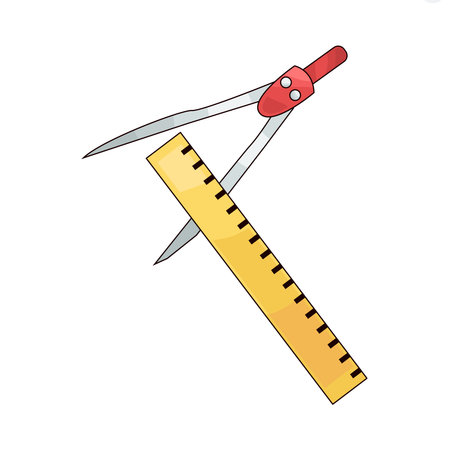 compass divider with rulerのイラスト素材