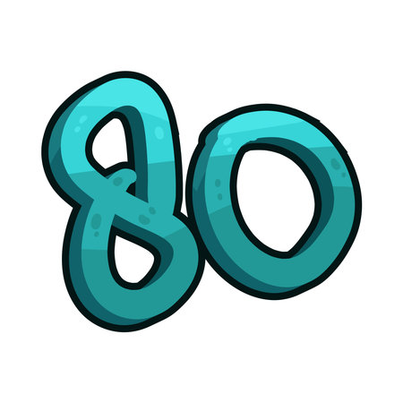 number 80のイラスト素材