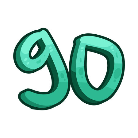 number 90のイラスト素材