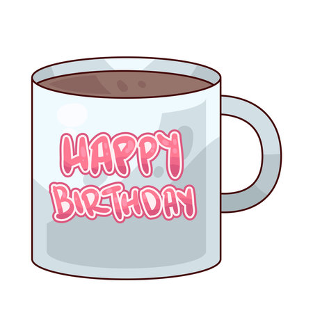 happy birthday mugのイラスト素材