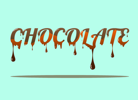 Hand drawn lettering elements in the form of chocolateのイラスト素材