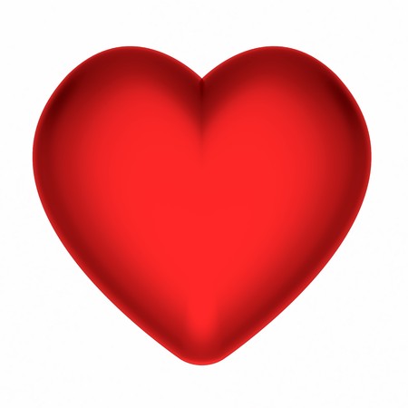 Red heart isolated on white background. High resolution 3D imageの写真素材