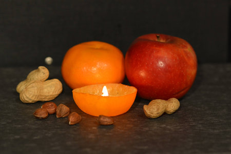 tangerine-candleの写真素材