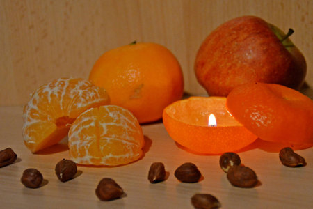 tangerine-candleの写真素材