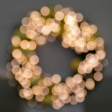 glittering Christmas wreathの写真素材