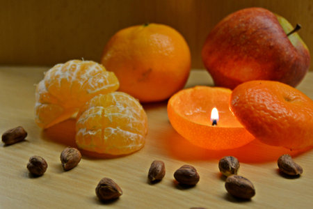 tangerine-candleの写真素材