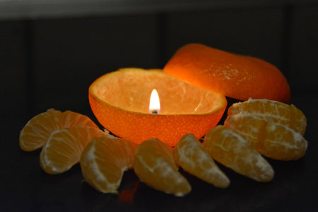 tangerine-candleの写真素材