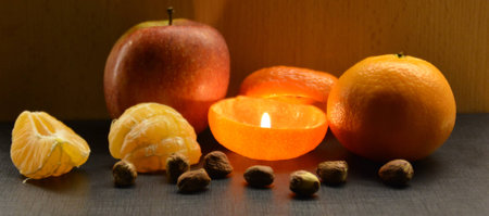 tangerine-candleの写真素材
