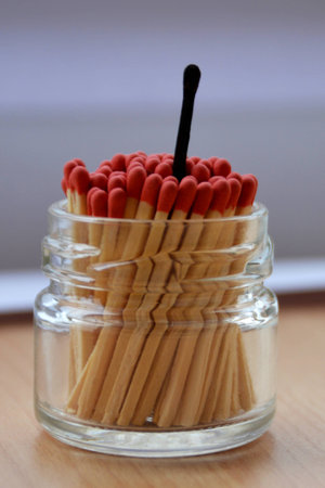 matches in a glassの写真素材