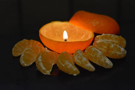 tangerine-candleの写真素材