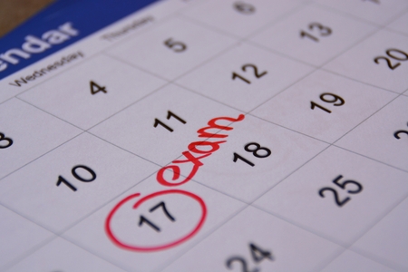 exam writen in the calendarの写真素材
