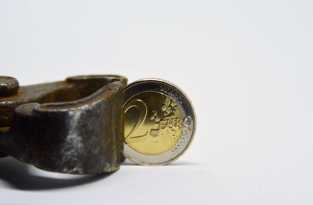 euro in the gripの写真素材