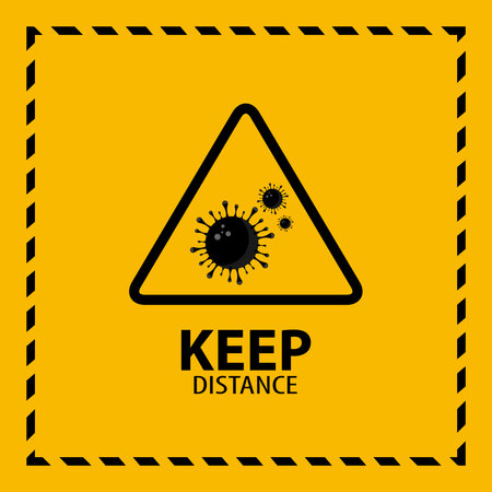 Warning coronavirus sign. 
Check my others vector.のイラスト素材