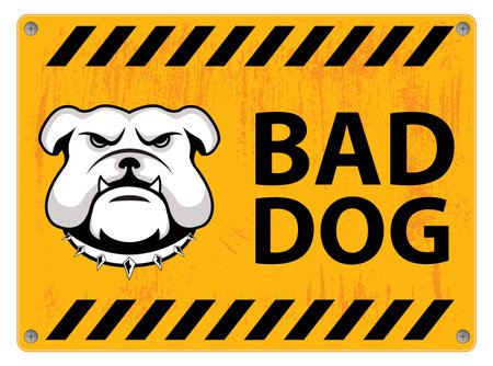Bad Dog, Warning Sign. EPS 10 vector illustration.のイラスト素材