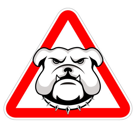 Bad Dog, Warning Sign. EPS 10 vector illustration.のイラスト素材