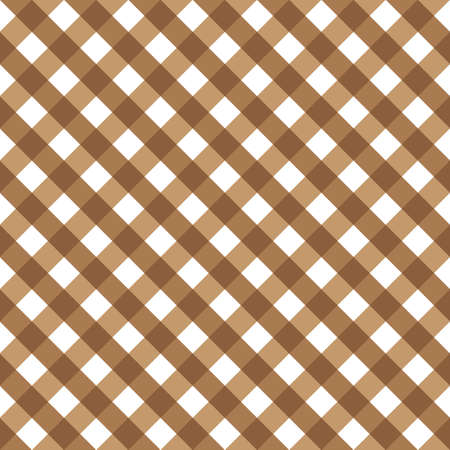 Gingham brown checkered seamless pattern. Plaid repeat design background.のイラスト素材