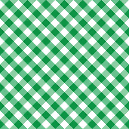 Gingham green checkered seamless pattern. Plaid repeat design background.のイラスト素材