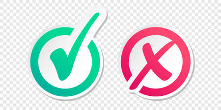 Set of check mark icon on a transparent backgroundのイラスト素材