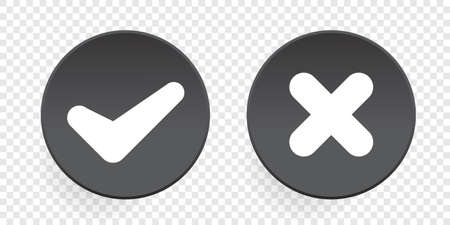 Set of check mark icon on a transparent background