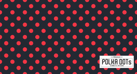 Dots pattern vector. Polka dot background. Seamlles polka dots abstract background. Dot pattern print. Panorama view. Vector illustrationのイラスト素材