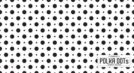 Dots pattern vector. Polka dot background. Seamlles polka dots abstract background. Dot pattern print. Panorama view. Vector illustrationのイラスト素材