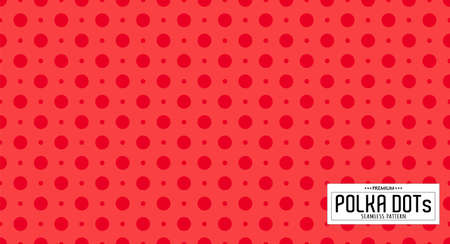 Dots pattern vector. Polka dot background. Seamlles polka dots abstract background. Dot pattern print. Panorama view. Vector illustrationのイラスト素材