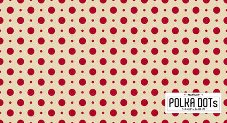 Dots pattern vector. Polka dot background. Seamlles polka dots abstract background. Dot pattern print. Panorama view. Vector illustrationのイラスト素材