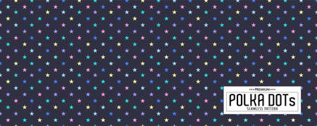 Stars pattern vector. Polka dot background. Seamlles polka dots abstract background. Dot pattern print. Panorama view. Vector illustrationのイラスト素材