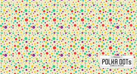 Dots pattern vector. Polka dot background. Seamlles polka dots abstract background. Dot pattern print. Panorama view. Vector illustrationのイラスト素材