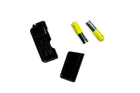 Concept image of energy to show by flashlight and two alkaline batteries