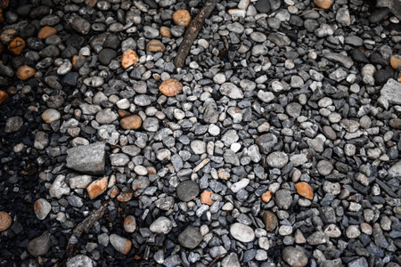 Background image two tone color of tiny stone on the floorの写真素材