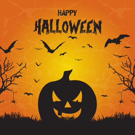 Happy Halloween card design. Vector illustration eps. Holiday backgroundのイラスト素材
