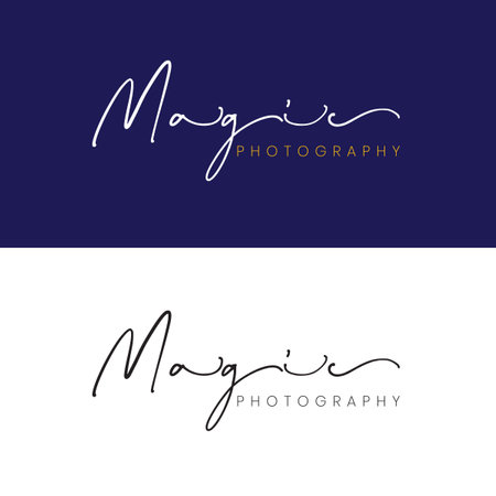 Simple Magic Photography Signature Logo Designのイラスト素材