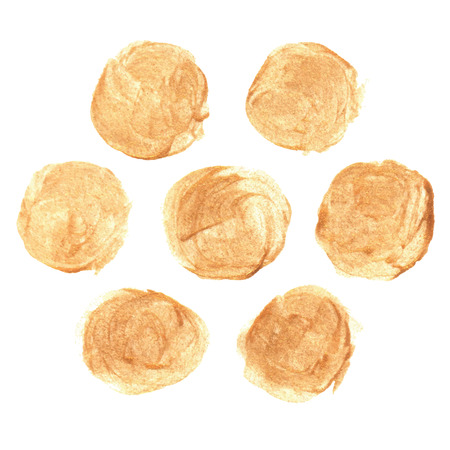 Set of Golden Stains, brush strokes. Real paint texture vector tracedのイラスト素材